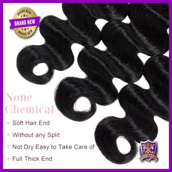 3 Bundle Body Wave Human Hair Extensions 16-20 Inch Brazilian Virgin Hair main image 5